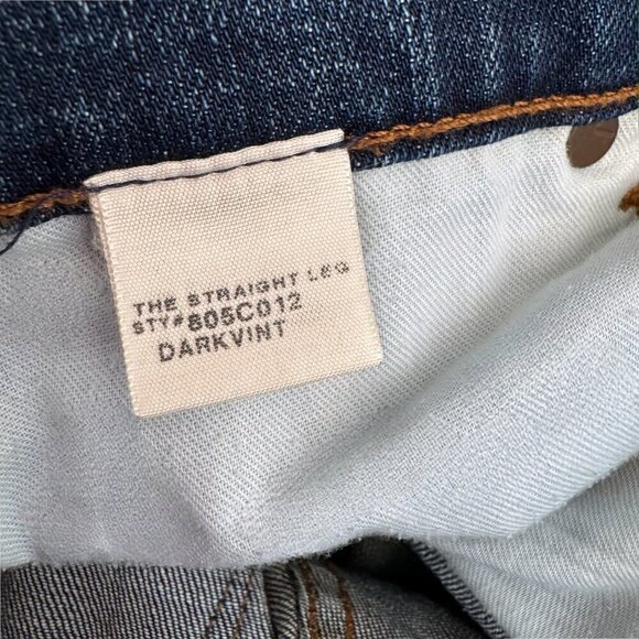 J BRAND The Straight Leg Mid Rise Dark Vintage 805C012 Stretch Denim Jeans 29 - Picture 6 of 7